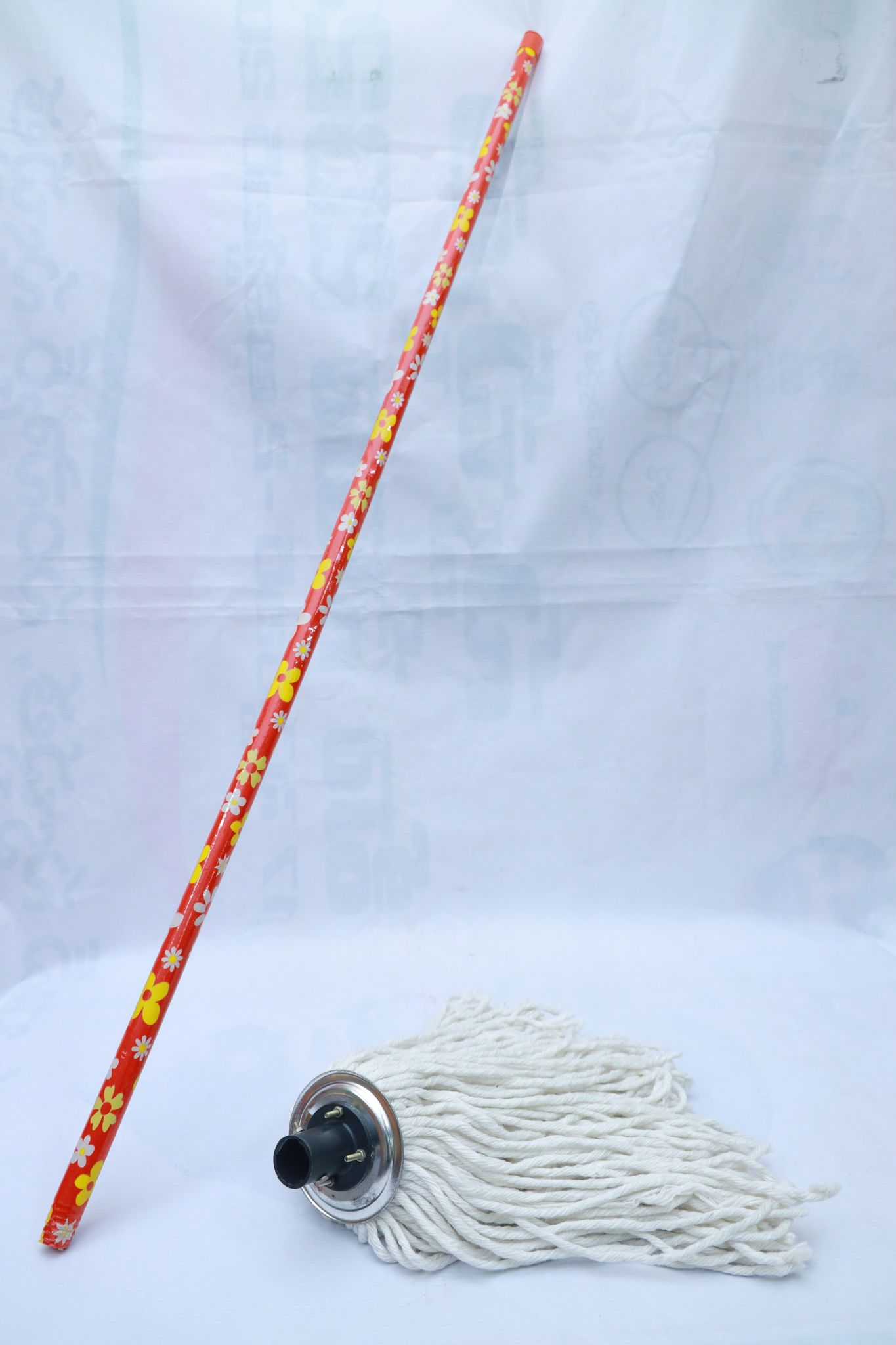 Red and White Floral Design Floor Cleaning Mop