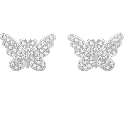  925 Sterling Silver Small Butterfly Stud Earrings for Women Girls Kids,Hypoallergenic Tiny Butterfly Earrings Cubic Zirconia Jewelry Gifts