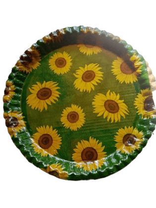 MAA RUKMINI PAPER PLATES STORE - Sunflower-patterned Paper Plate - Pack of 20