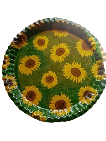MAA RUKMINI PAPER PLATES STORE - Sunflower-patterned Paper Plate - Pack of 20