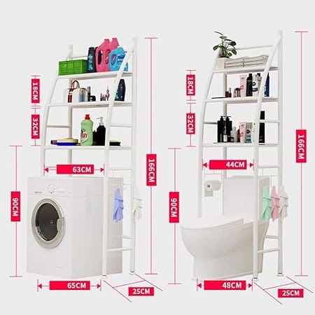 Washing Machine Over Storage Rack 3 Layer Metal Bathroom Shelf Space Saving Organizer for Laundry Room Wash Basin Floor Stand (Washing Machine Rack)