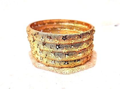 Gold Plated Star Design Bangle Set of 4