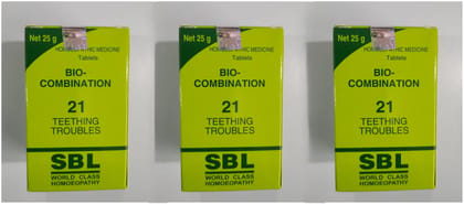 SBL Bio Combination 21 Teething Troubles Tablets 25 gm pack of 3 SBL Bio Combination 21 Teething Troubles Tablets 25 gm pack of 3