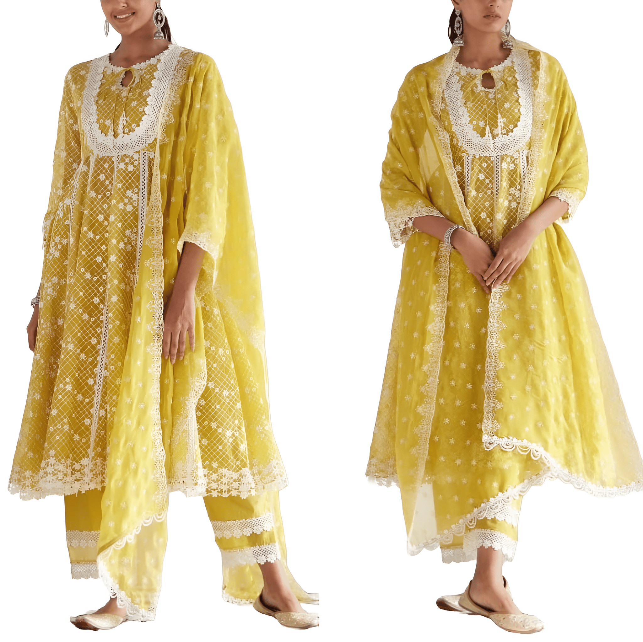Yellow Ready to wear indian salwar kameez Dupatta for women anarkali designer pakistani dresses Festival 3 piece