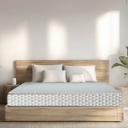 Sleepwell Dual Pro Profiled Foam Reversible 6-inch King Size Bed, Gentle and Firm, Triple Layered Anti Sag Foam Mattress, Non Removable Cover (Grey, 84x72x6)