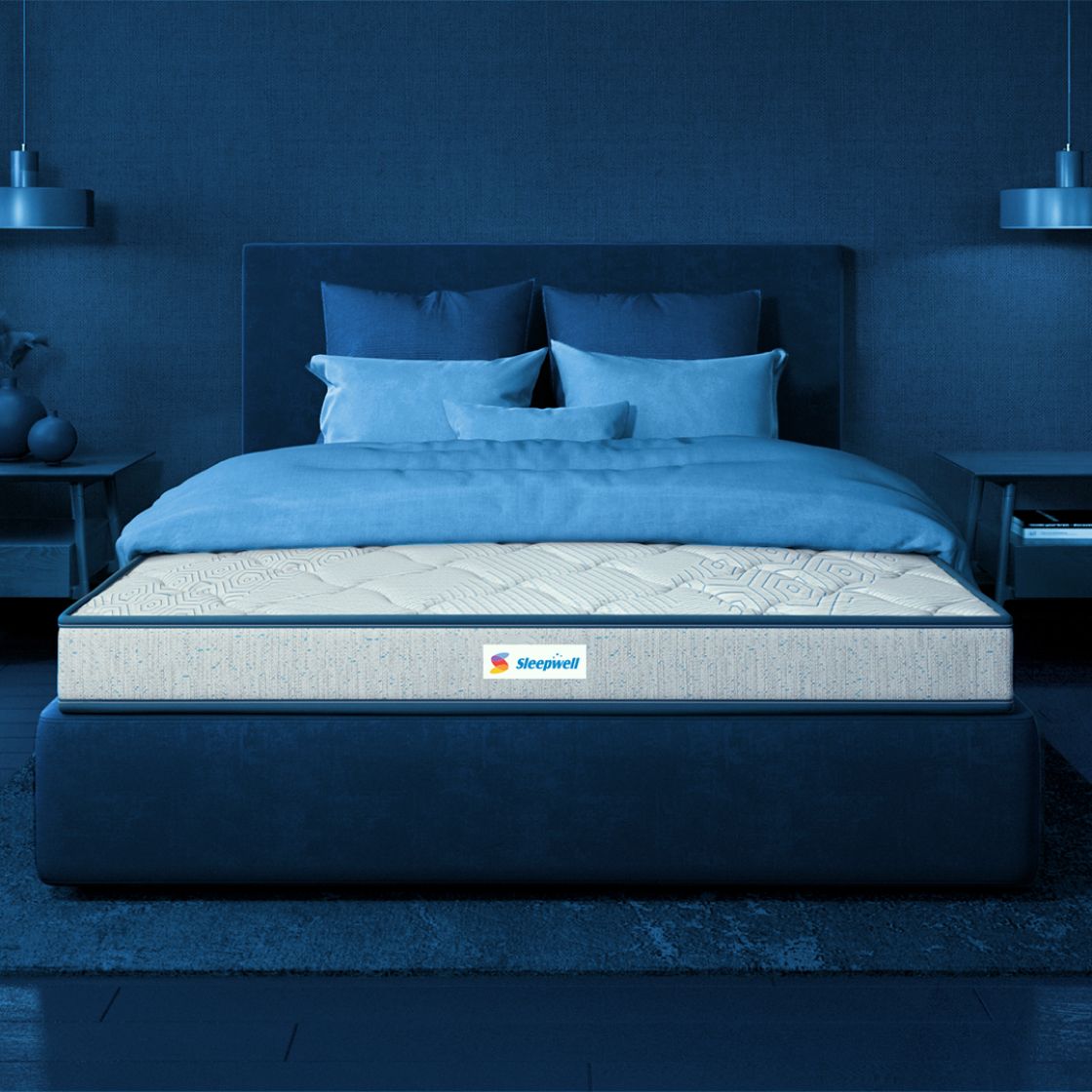 Sleepwell Nexa Classic Resitec Foam 5-inch Single Size Mattress - Gentle Comfort, Superior air Circulation, Enhanced Support, and Premium Top Layer Feel, Aqua (75x36x5)