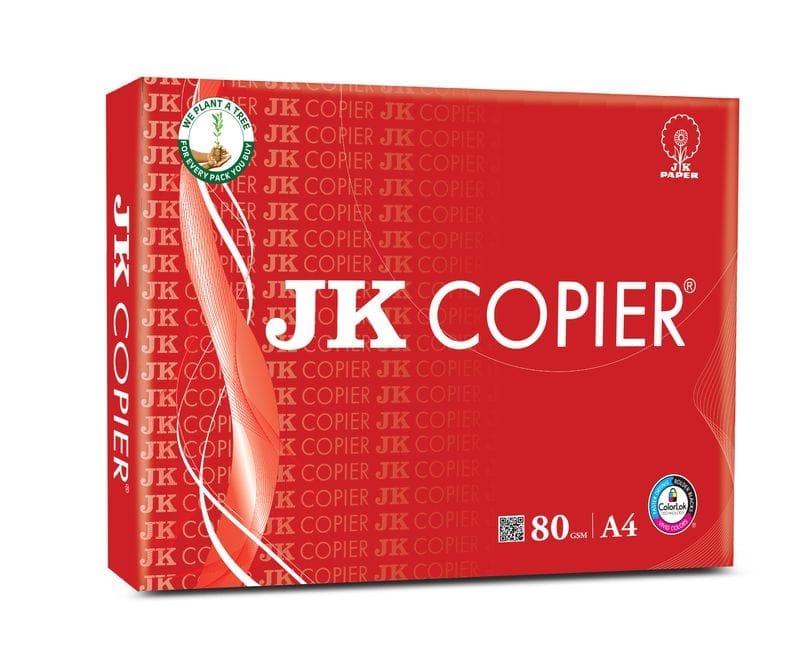 JK Copier A4 Paper, 80gsm, 500 Sheets (Box pack containing 10 reams)