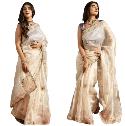 Designer Partywear sarees with stitched blouse Readymade New Ready To Wear Saree