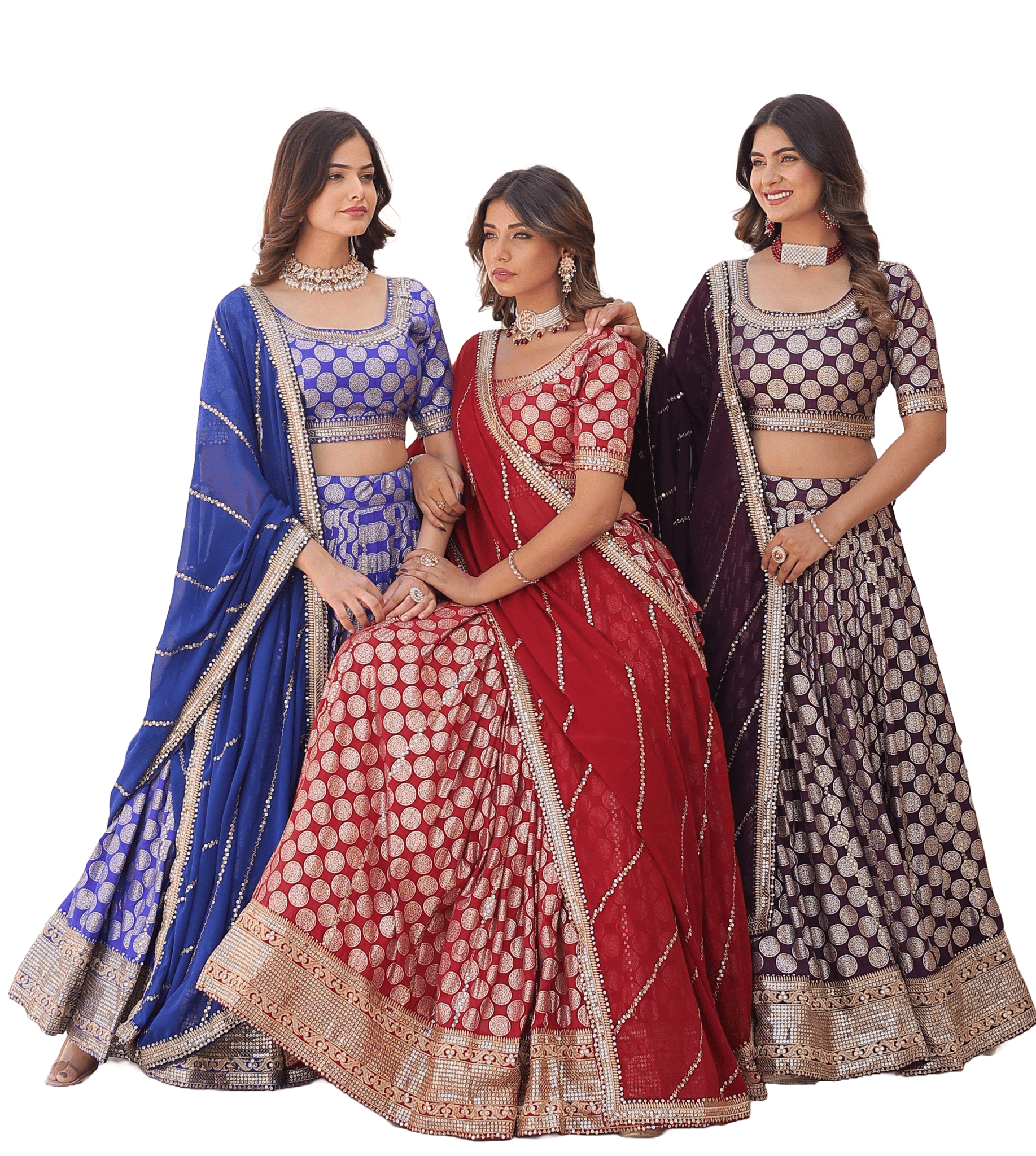 Blue Red Purple Lehenga Choli Readymade Stitched For Wedding Women Party Skirt Ready To Wear