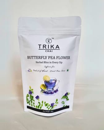 TRIKA CHAI Butterfly Pea Flower Herbal Tea, 30gm TRIKA CHAI Butterfly Pea Flower Herbal Tea, 30gm