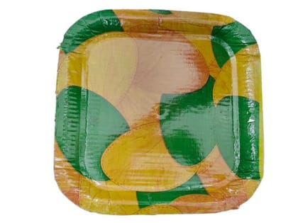 BHARGAVI PAPER PRODUCT- 9" Square Paper Plates - Floral