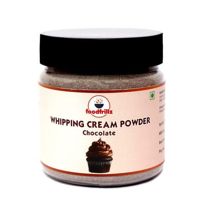 foodfrillz Chocolate Whipping Cream Powder, 100 g | for cake icing and decoration