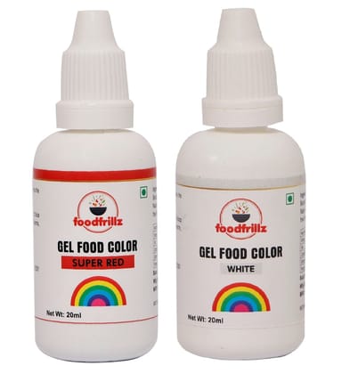 foodfrillz Super Red and White Food Gel Color, Pack of 2 Finest colour for Cake,cookies,Ice Creams,Sweets foodfrillz Super Red and White Food Gel Color, Pack of 2 Finest colour for Cake,cookies,Ice Creams,Sweets