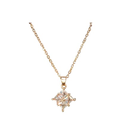 Jewelryklub AD Cubic Zirconia Pendant Necklace Chain For Women Girls Anti Tarnish Stainless Steel Rose Gold Design 3 Jewelryklub AD Cubic Zirconia Pendant Necklace Chain For Women Girls Anti Tarnish Stainless Steel Rose Gold Design 3