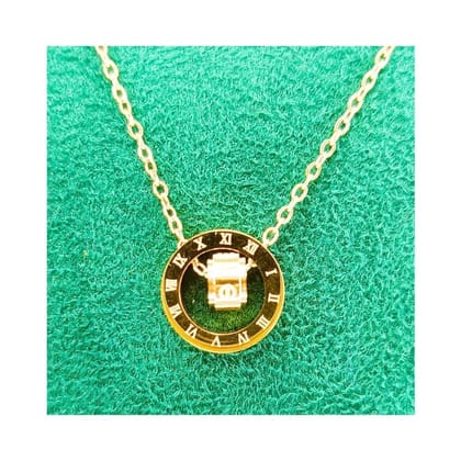 Jewelryklub Anti Tarnish Rose Gold Pendant Necklace Chain With Engraved Roman Numerals Pendant For Girls & Women Jewelryklub Anti Tarnish Rose Gold Pendant Necklace Chain With Engraved Roman Numerals Pendant For Girls & Women