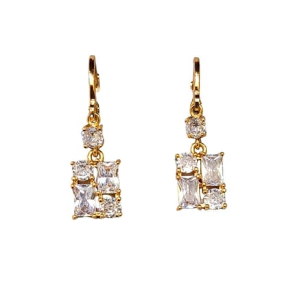 Jewelryklub Cubic Zirconia Baguette Drop Earrings Jewelryklub Cubic Zirconia Baguette Drop Earrings