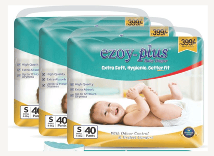 Ezoyplus Small Size Baby Diaper(4-8 kg)|Extra soft & Dryfeel Comfort & Odour control(120 pcs)