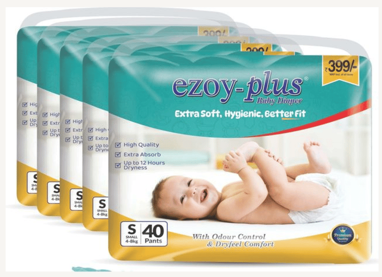 Ezoyplus Extra soft S Size Baby Diaper Pants (4-8 kg)| Dryfeel Comfort & Odour control(200 pcs) -S40-5