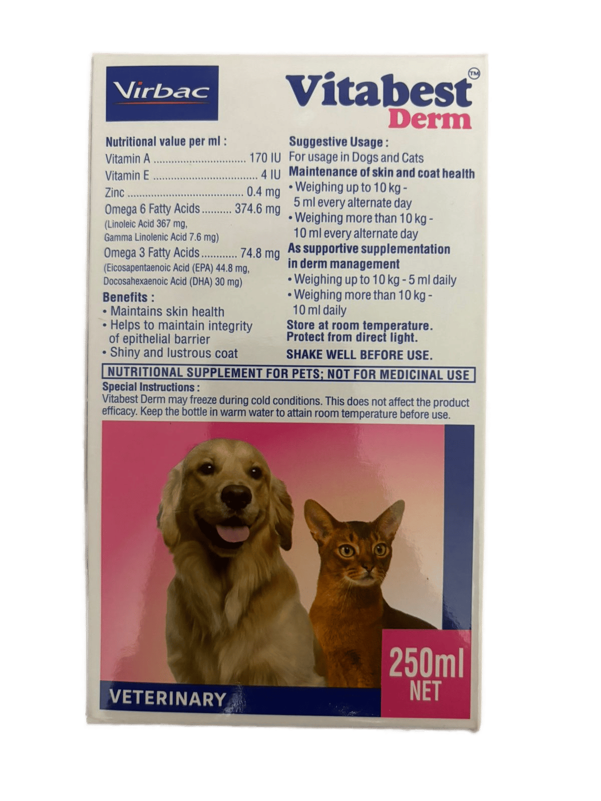 Vitabest Derm Omega Syrup for Dogs and Cats