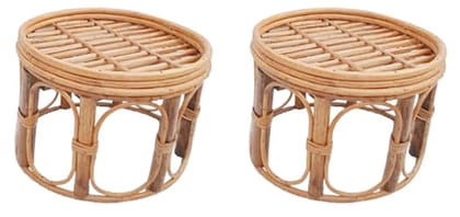 Mii Art Bamboo Cane Small Round Stool use for Siting (size-24x31cm) Stool pack of 2pcs Mii Art Bamboo Cane Small Round Stool use for Siting (size-24x31cm) Stool pack of 2pcs