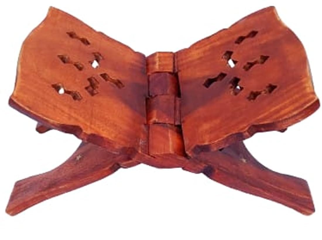 Mii Art large size Wooden holy Rehal Stand for Quran Handmade Book Stand fordable for Quran Book Reading rihal Quran Sharif Books Stan(size-12 inch)pack of 1 pcs.