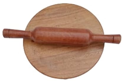 Mii Art Wooden chakla belan chapati Maker Rolling pin and Board(size-polpat-22cm,belan-33cm,) Pack of 1 Set. Mii Art Wooden chakla belan chapati Maker Rolling pin and Board(size-polpat-22cm,belan-33cm,) Pack of 1 Set.