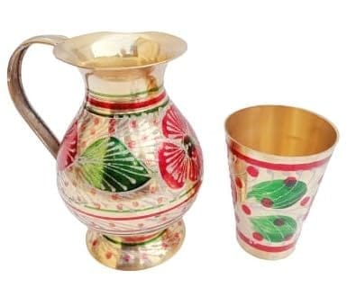 Mii Art Handmade Handicraft Items,Brass pital ki Brass jug and Glass jug,Water jug(Color-Golden)(Material-Brass)(size-jug-20 cm and Glass-15 cm,Large Size) Pack of 1 Set. Mii Art Handmade Handicraft Items,Brass pital ki Brass jug and Glass jug,Water jug(Color-Golden)(Material-Brass)(size-jug-20 cm and Glass-15 cm,Large Size) Pack of 1 Set.