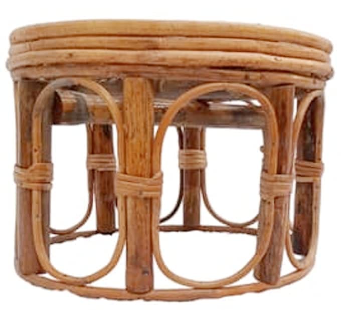 Mii Art Bamboo Cane Small Round Stooluse for Siting 24x31cm Stool