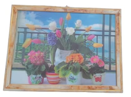 Mii Art flower 3D wall frame for wall decoration (size-35x45)pack of 1 pcs (multi)