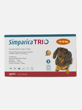 Simparica Trio Dog 5-10kg (pack of 3 tablets)