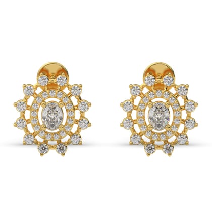  14K Yellow Gold 1/2 Cttw Diamond Earrings