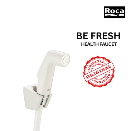 ROCA Be Fresh Health Faucet with Hose & Hook | Single Lever Wall Mounted Bidet Faucet for Bathroom | White Finish | RF9061A1