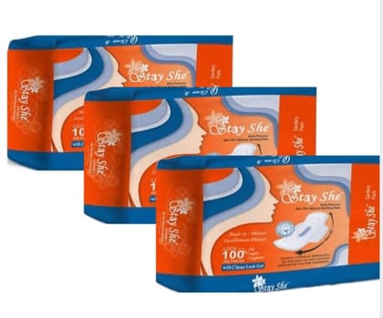 Stay She Sanitary Pads with Wings (Pack of 3) Stay She Sanitary Pads with Wings (Pack of 3)