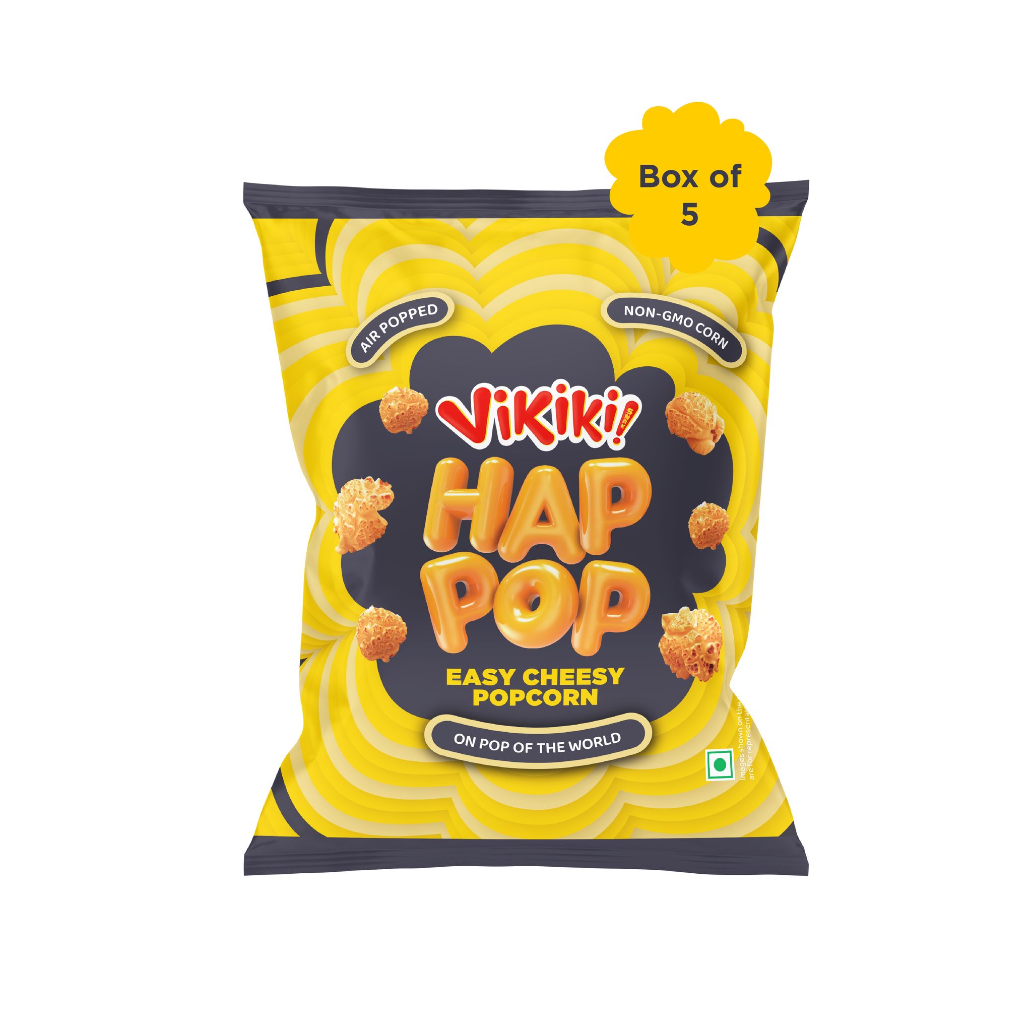 Happop Delicious and Crunchy Easy Cheesy Popcorn (pack of 5)