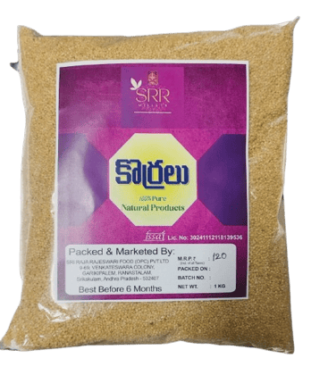 SRI RAJARAJESWARI MILLETS - Organic Foxtail Millet SRI RAJARAJESWARI MILLETS - Organic Foxtail Millet