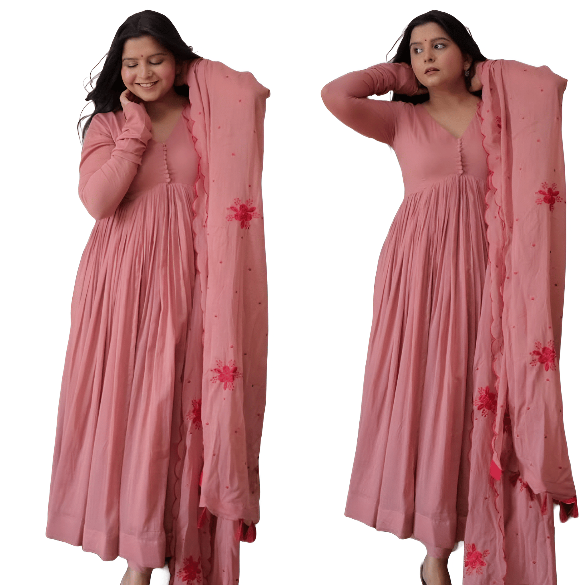 Pink Ready to wear indian salwar kameez Dupatta for women anarkali designer pakistani dresses Festival 3 piece