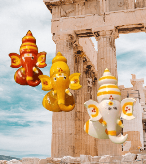 :* Set of 3 Handmade Wood Ganesha Statues* Traditional Indian Home Decor Accents* Unique Gifts for Ganesh Chaturthi