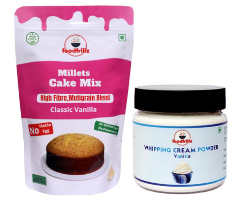 foodfrillz Millet Cake Premix (Classic Vanilla) 300 g and Whipping ...