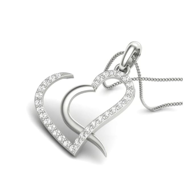 92.5 Silver heart-shaped pendant