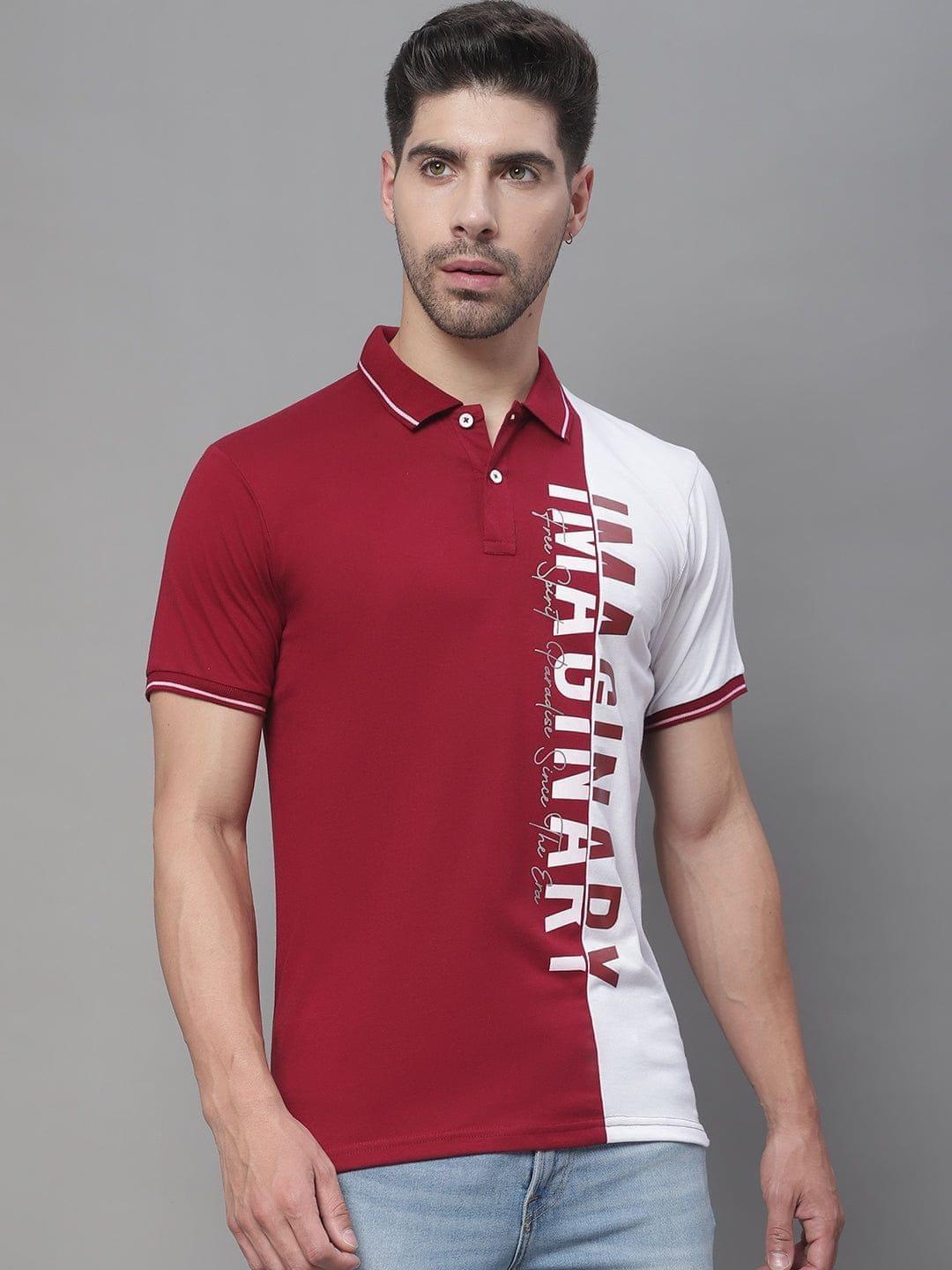 Rodamo Colourblocked Polo Collar Cotton Slim Fit T-shirt