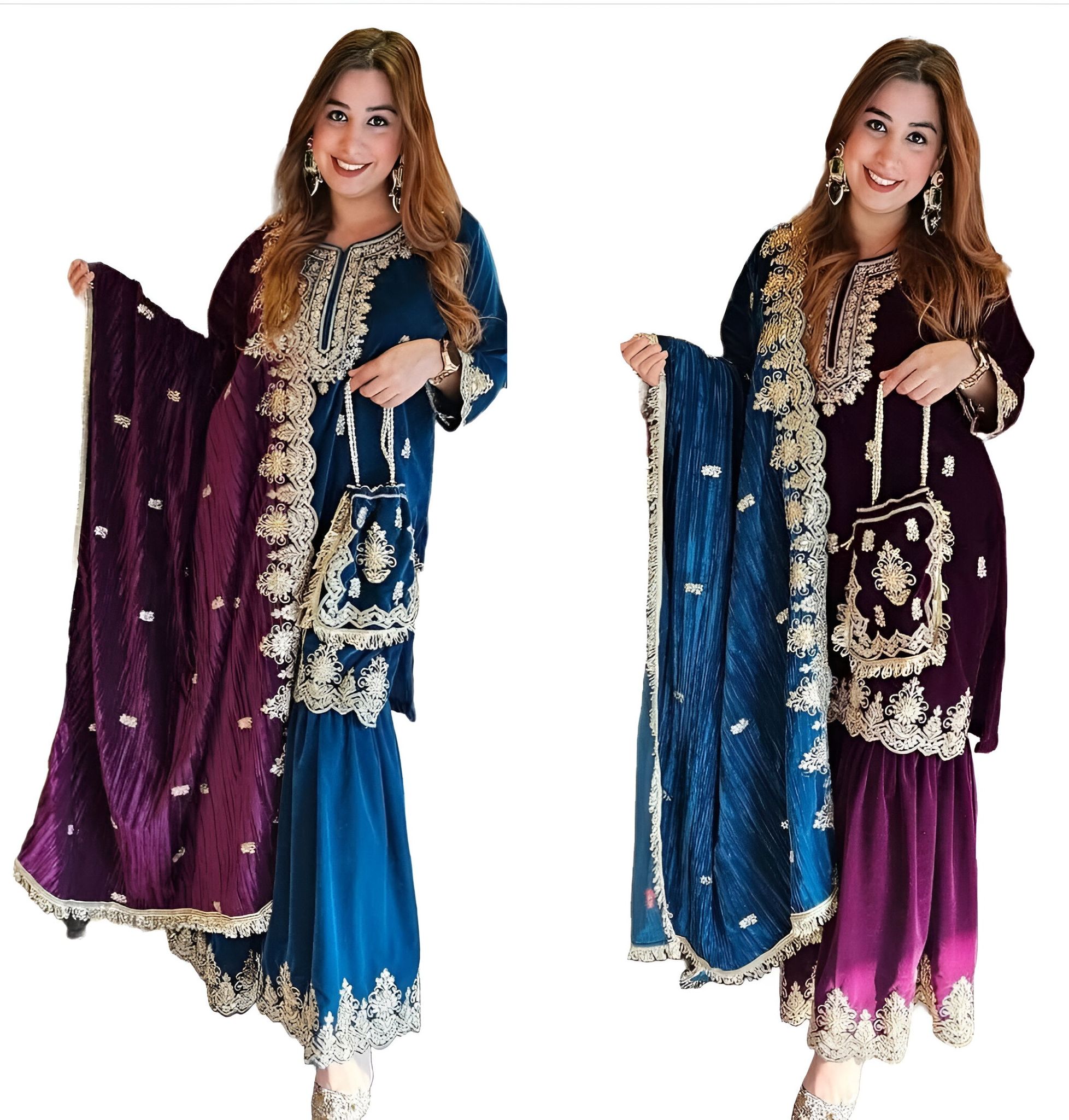 Blue Purple Black Red Sharara Suit Set Salwar Kameez Readymade Pakistani Stitched New Indian Ready To Wear Wedding Suit