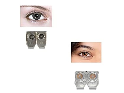 BLACK AND HONEY MD SPARKLE 2 PAIR MONTHLY COLOR CONTACT LENS WITH CASE, LENS HOLDER AND 60 ML SOLUTION (PACK OF 2 PAIR)