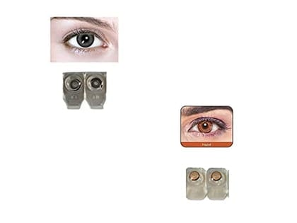 Black and Dark Hazel MD Sparkle 2 Pairs of Monthly Color Contact Lens With Case, Lens Holder and 60 ML Solution