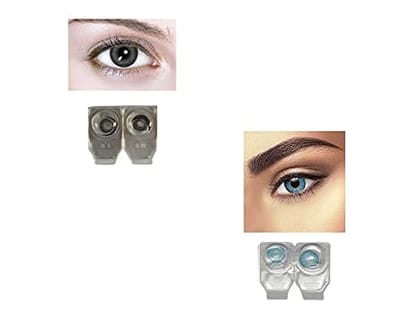 BLACK AND BLUE MD SPARKLE 2 PAIR MONTHLY COLOR CONTACT LENS WITH CASE, LENS HOLDER AND 60 ML SOLUTION (PACK OF 2 PAIR)