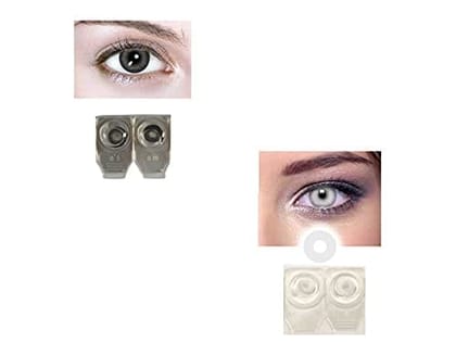 BLACK AND WHITE MD SPARKLE 2 PAIR MONTHLY COLOR CONTACT LENS WITH CASE, LENS HOLDER AND 60 ML SOLUTION (PACK OF 2 PAIR)