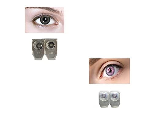 BLACK AND VIOLET MD SPARKLE 2 PAIR MONTHLY COLOR CONTACT LENS WITH CASE, LENS HOLDER AND 60 ML SOLUTION (PACK OF 2 PAIR)