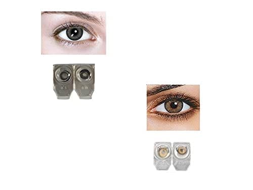 BLACK AND HAZEL MD SPARKLE 2 PAIR MONTHLY COLOR CONTACT LENS WITH CASE, LENS HOLDER AND 60 ML SOLUTION (PACK OF 2 PAIR)