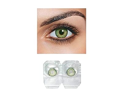 GREEN MD SPARKLE MONTHLY COLOR CONTACT LENS WITH CASE,LENS HOLDER AND 120ML SOLUTION (PACK OF 1 PAIR)