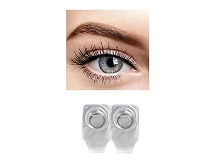 DARK GRAY MD SPARKLE MONTHLY COLOR CONTACT LENS WITH CASE,LENS HOLDER AND 60ML SOLUTION (PACK OF 1 PAIR)