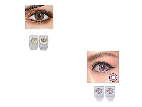 HONEY AND PINK MD SPARKLE 2 PAIR MONTHLY COLOR CONTACT LENS WITH CASE, LENS HOLDER AND 60 ML SOLUTION (PACK OF 2 PAIR)